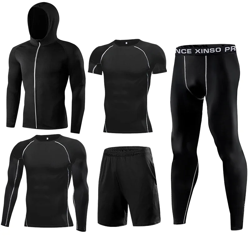 Ropa deportiva de compresión para hombre, chándal para correr, traje deportivo, ropa deportiva para gimnasio, conjuntos para correr, ropa de entrenamiento para trotar y baloncesto