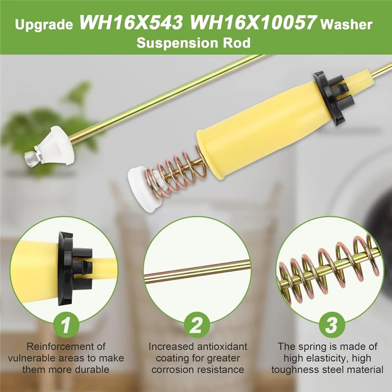 

【BUYERS】WH16X543 WH16X10057 Suspension Rod Kit For GE And Hotpoint Washer WHRE5550K2WW, WBSR3140D5WW, WCSR2080B2WW, WDRR2500K3WW
