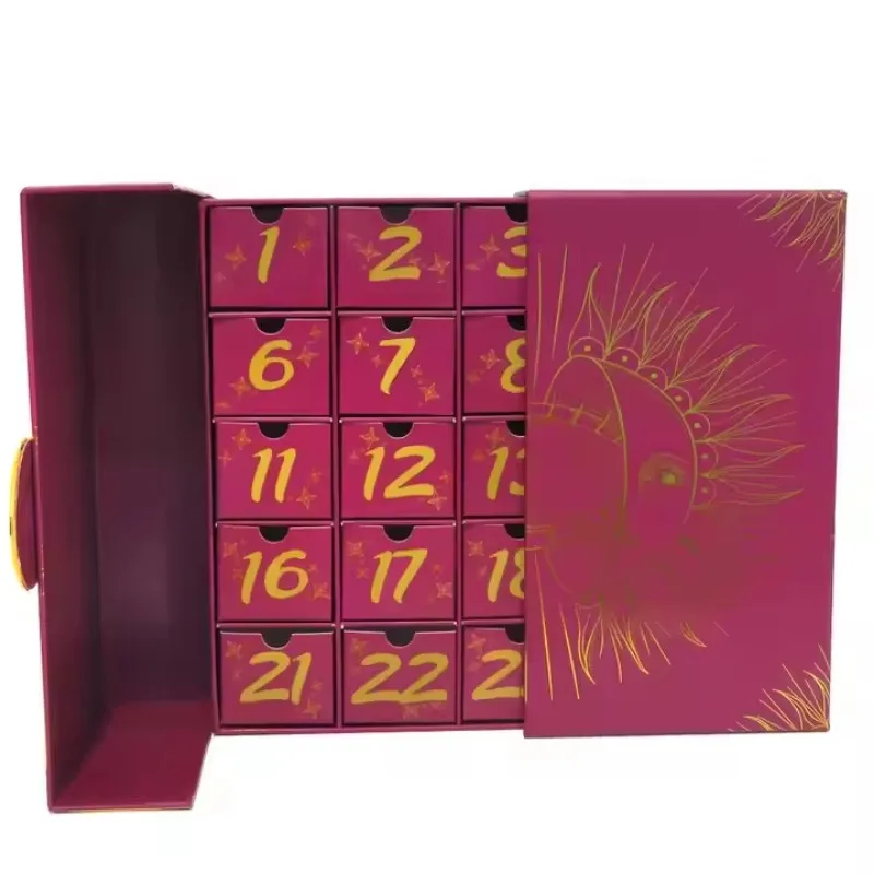 Customization.Premium Custom Advent Calendar Gift Box Luxury Christmas Countdown Packaging for Cosmetics & Beauty Products