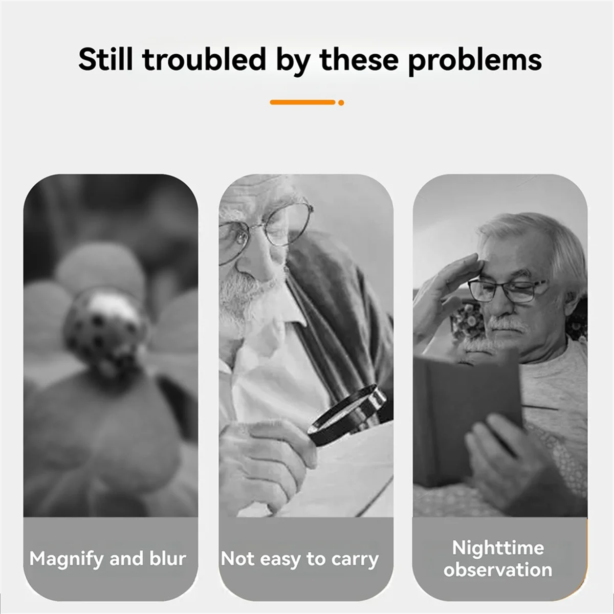 A002 USB Rechargeable Glass Loupe Lens Handheld Keychain Magnifier with LED Light for Book Reading Gold