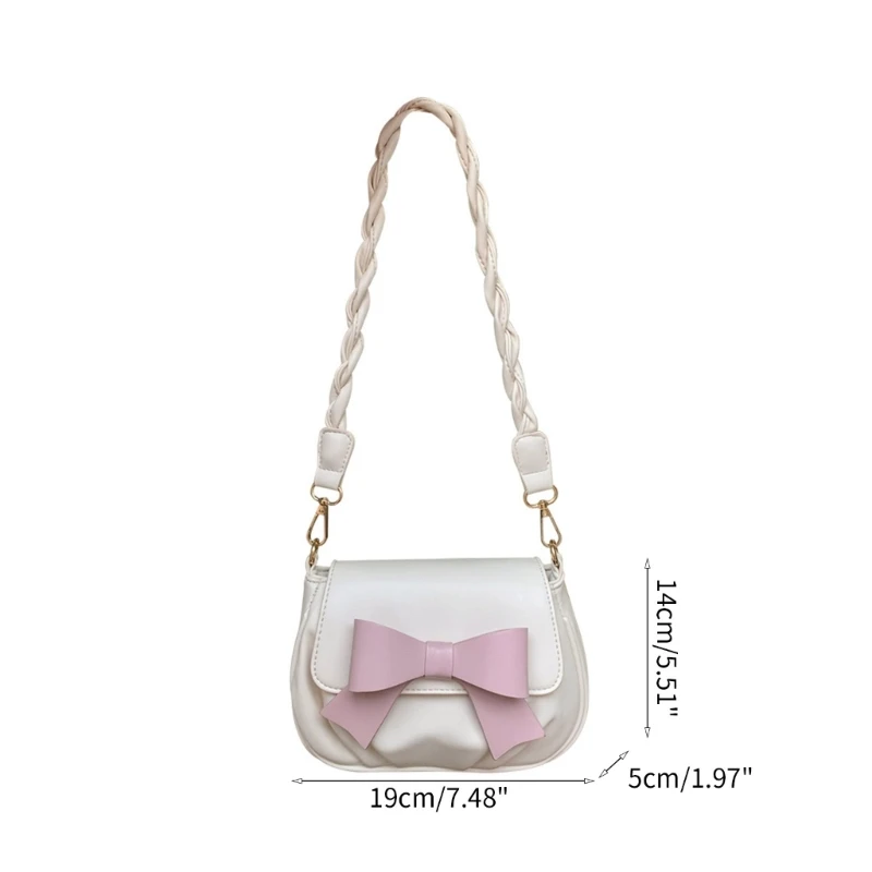 Ladies Ruched Cloud Bag Women PU Leather Bag Fashion Shoulder Bag Female Bowknot Crossbody Bag Casual Bag E74B