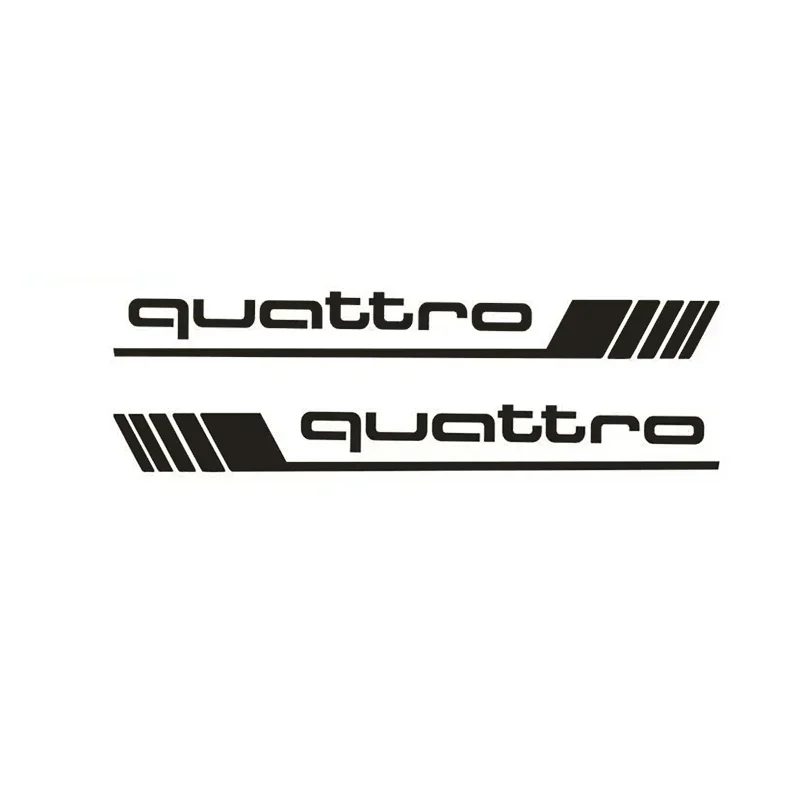 1 Pair Car Body Stickers Auto Door Side Decorative Decals for Audi Quattro A1 A3 A4 A9 Q2 Q4 Q7 TTS S2 S4 S5 S7 RS5 RS7 SQ5 SQ7