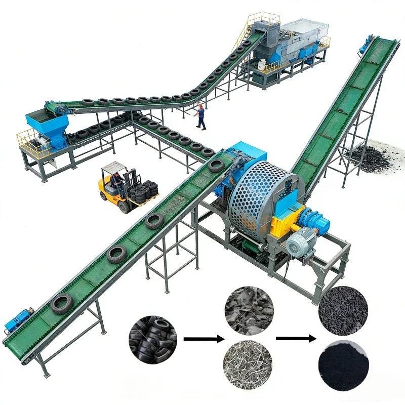 

CE Certified Automatic Tire Recycling Production Line Eco-Friendly Waste Tyre Shredder Rubber Powder Making Machine Industrial