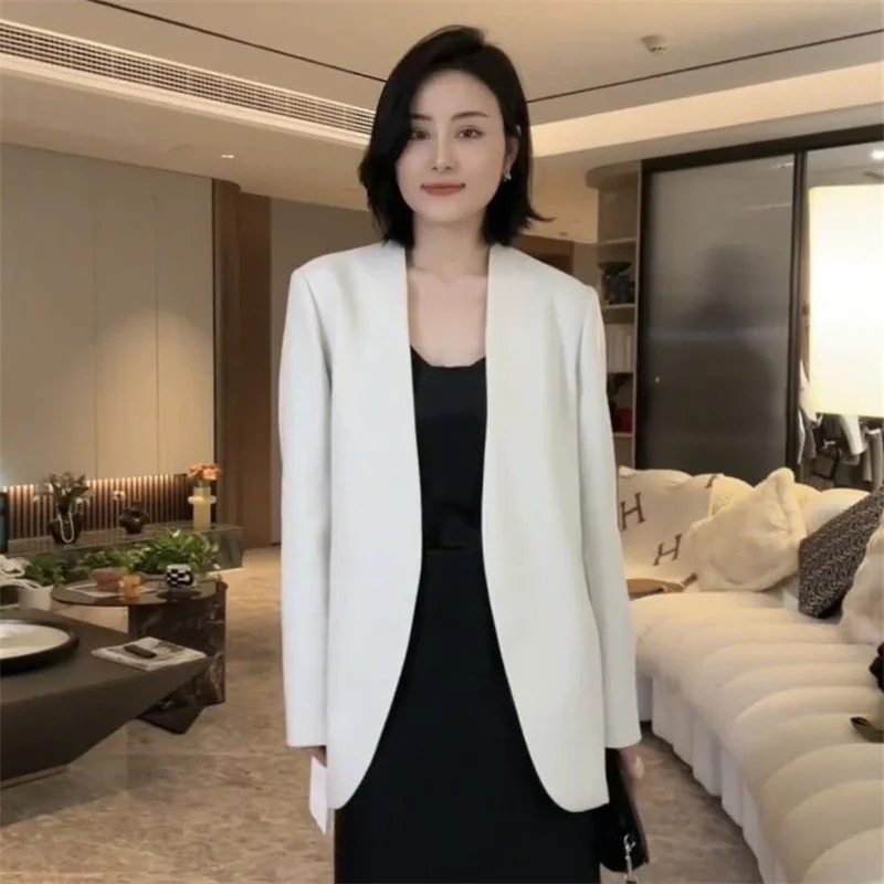 

Casual Loose Women's Suit Jacket Fashionable Korean Style Straight Leg Pants Polyester Fabric Commute Style Autumn New Arrival