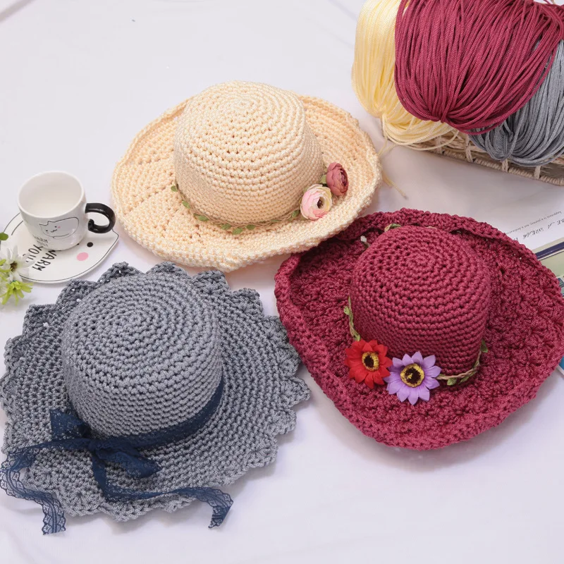 

195 г/шарик, 3 мм, 200 м, легкий корпус, шарик из ледяной шелковой нити средней толщины. Полая линия. Вязаная вручную шапка Нитка Весна и лето Croch