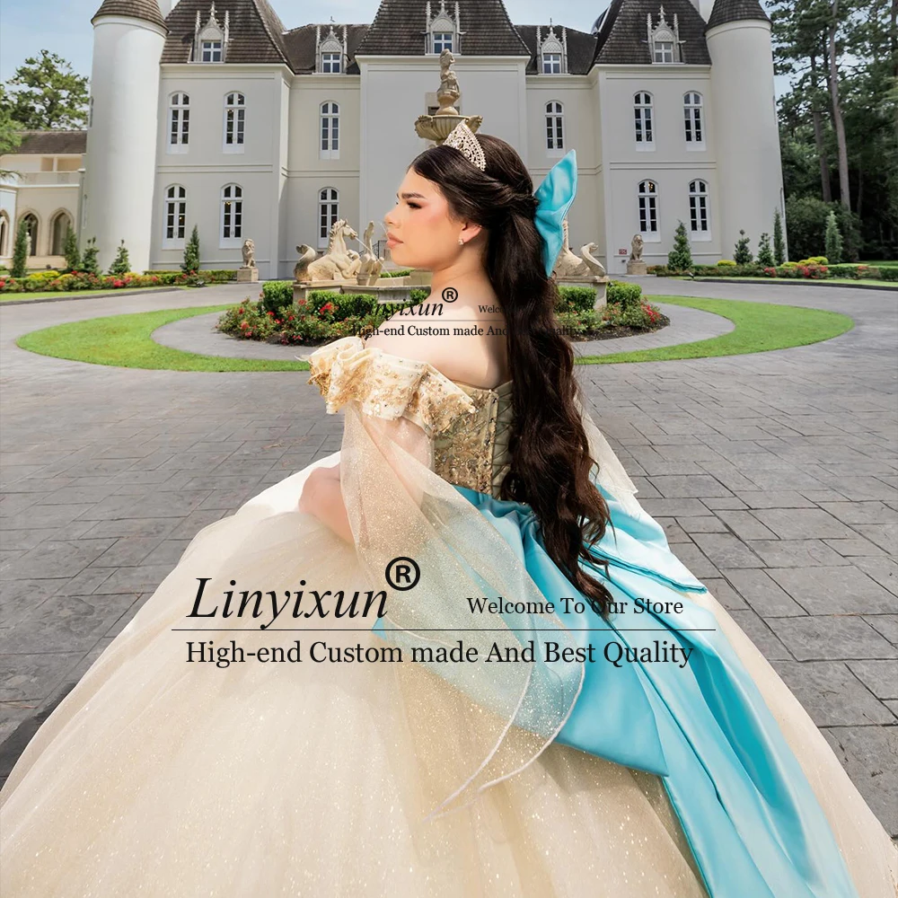 ชุดเดรสงาน Quinceanera ปี 2025 ประดับลูกปัดวิบวับ หรูหรา ทรงบอลกาวน์ สำหรับสาวหวาน งานวันเกิดอายุ 16 ปี  ชุดราตรีสั่งตัดได้