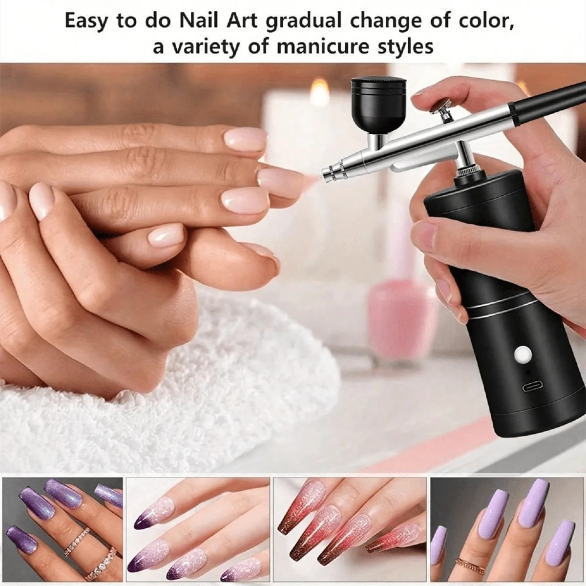 بخاخ رائع لفن الأظافر، جهاز حقن الأكسجين المنزلي، جهاز حقن الأكسجين المنزلي للخضروات والعصير، #4