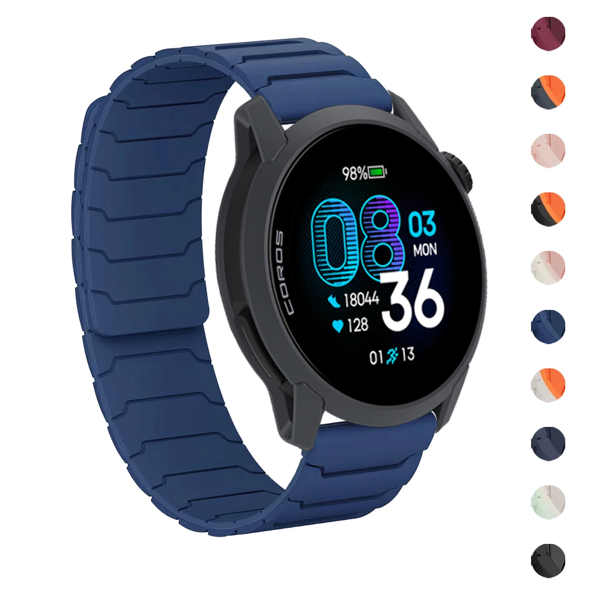 20mm 22mm Magnetisches Uhrenarmband für COROS APEX 2 4-42mm/PACE 4 3 2/APEX 2 Pro Silikon-Armband für Amazfit Bip 6 Weiches Handgelenksband