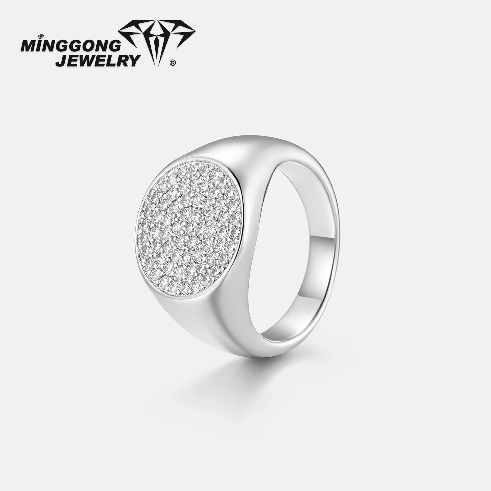 Aanpasbare S925 zilver en massief goud 10K/14K VVS Moissanite handtekening ringen nieuw ontwerp hiphopstijl voor mannen en vrouwen