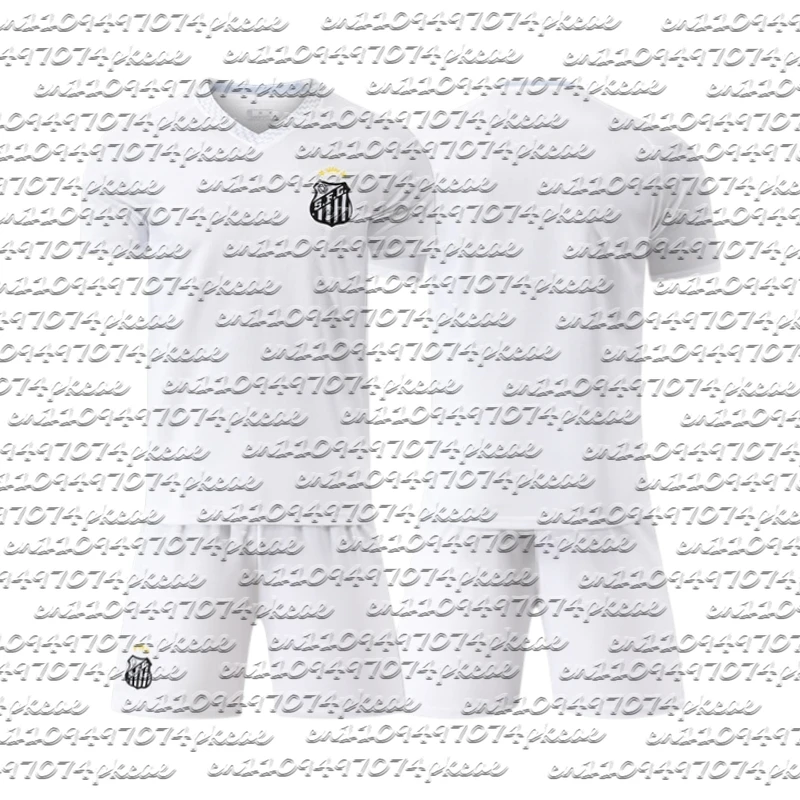 

Hot 2026 New Santos Team Away Match Training Shirt Shorts Jersey Set Men's Soccer Fan Shirt Quick-drying Breathable Sportswear