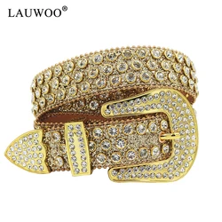 Luxury Rhinestones Belt for Man Women Cinto De Strass Ceinture Femme Vintage Concho Western Belts Crystal Studded Cowboy Cowgirl