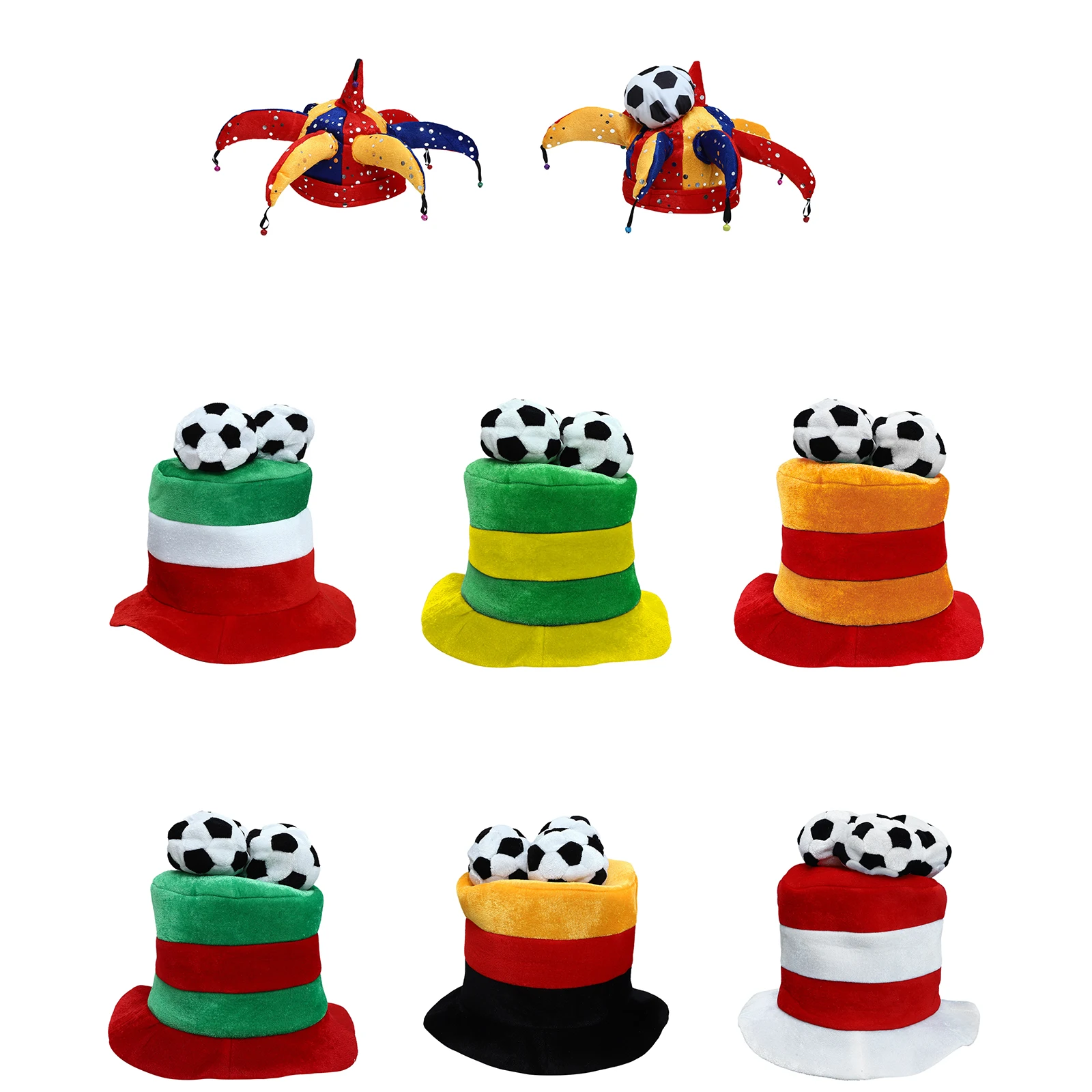 

Energetic Carnival Cylindrical Green Soccer Hat Mardi Gras Jester Hat Cool Fan Cheer Prop Party Dress Ball Celebration Accessory