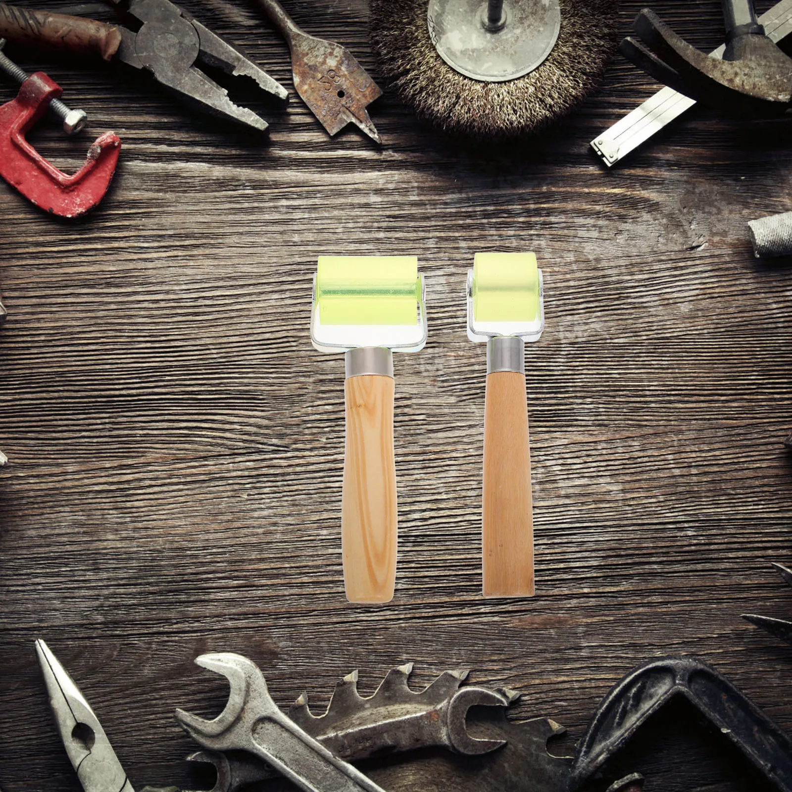 

2Pcs Car Sound Deadening Roller Seal Strip Roller Ergonomic Handle Automotive Soundproofing Tool Tire Repair Compaction Wheel