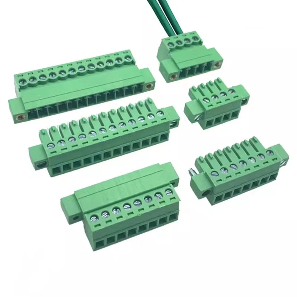 1sets Solderless Docking Type 15edgrkm 3.81mm Screw Terminal Block Connector Pcb Plug-in Type 2edg Type Green Terminal Block