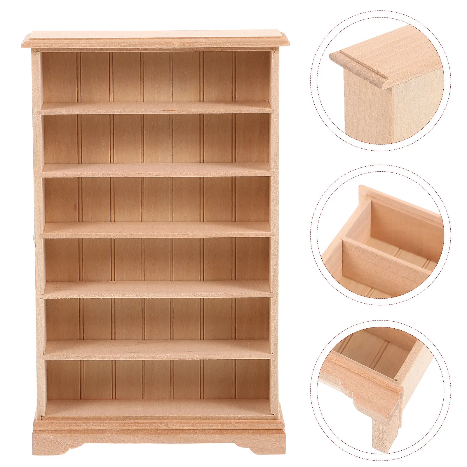 

Miniature House Book Shelf Wooden Storage Cabinet Rustic Micro Furniture for Bedroom Living Room Decor Mini Furniture Model