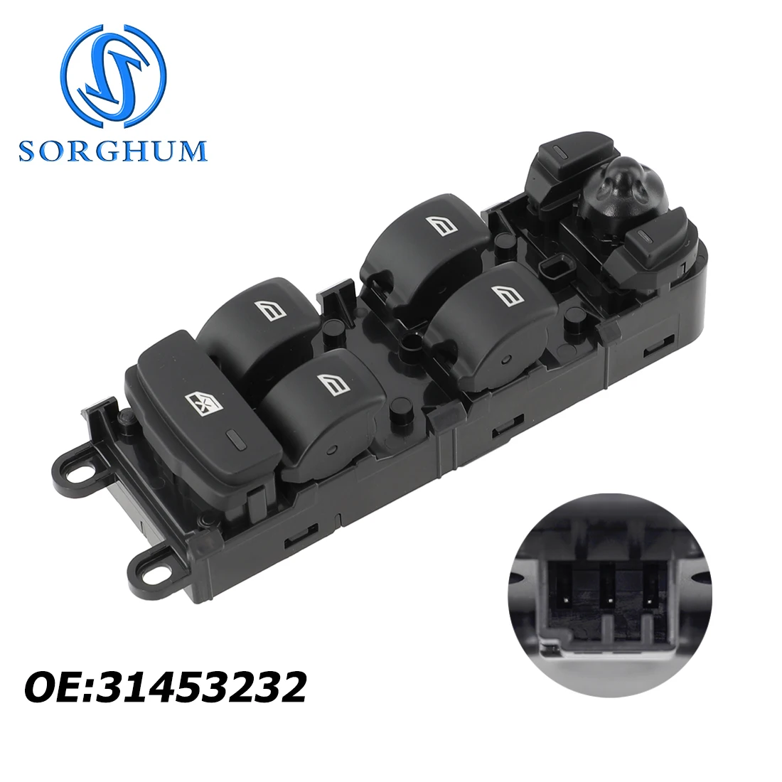 

SORGHUM 31334345 Power Window Switch For Volvo S80 S60L C70 V70 XC90 V60 V90 C30 14 - 16 Front Left Auto Part 31453232 31376495