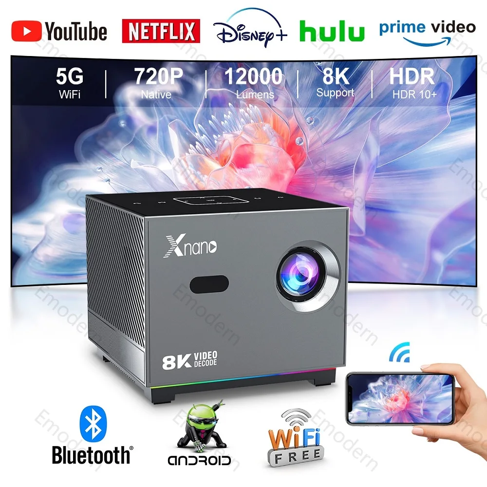 4K Projector Wifi6 X3 Android 11 300 ANSI Dual WIFI Allwinner H716 BT5.0 1280*720P Home Cinema Outdoor Portable PK HY350PRO