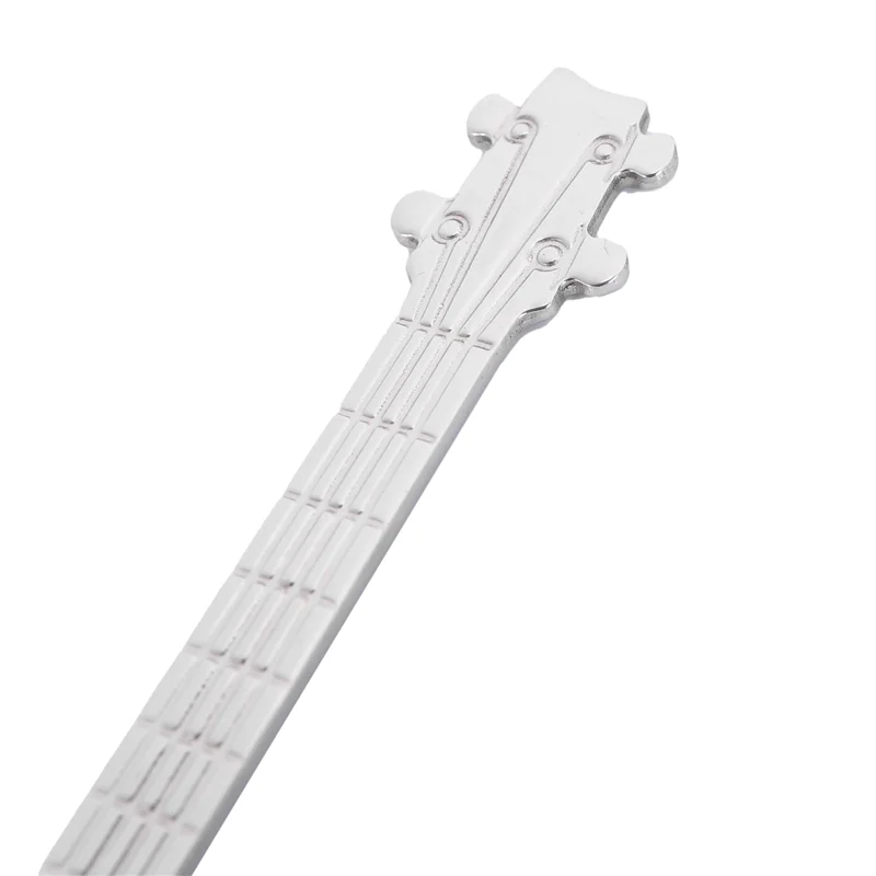 A74U Guitar Coffee Teaspoons,24 Pcs Stainless Steel Musical Coffee Spoons Teaspoons Mixing Spoons Sugar Spoon(Silver)