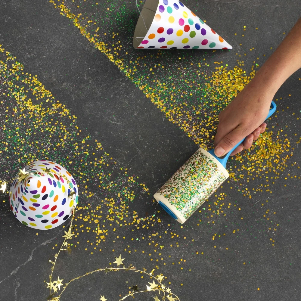 All Purpose Lint Roller 2 Pack 65 Sheets Super Sticky Adhesive Easy Tear Ergonomic Handle Perfect Home Car Pet Hair Cleaning