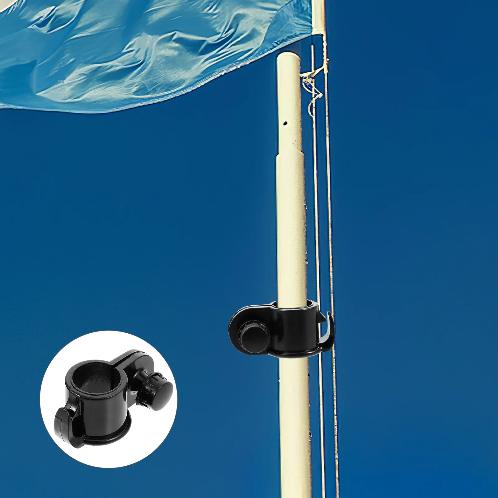

2pcs Sand Flag Hook Plastic Flagpole Clamp For Outdoor Beach Flags Garden Flag Clips Adjustable Banner Hanging Ring