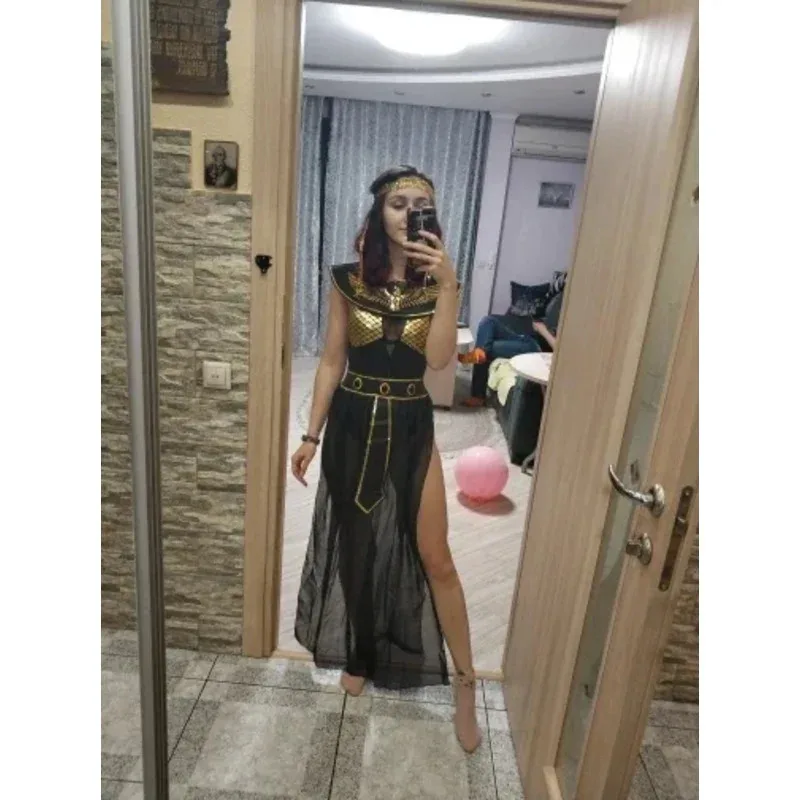 أزياء الهالوين المصرية القديمة كليوباترا الملكة للنساء البالغات الفرعون المصري فستان حفلات الكرنفال في العصور الوسطى