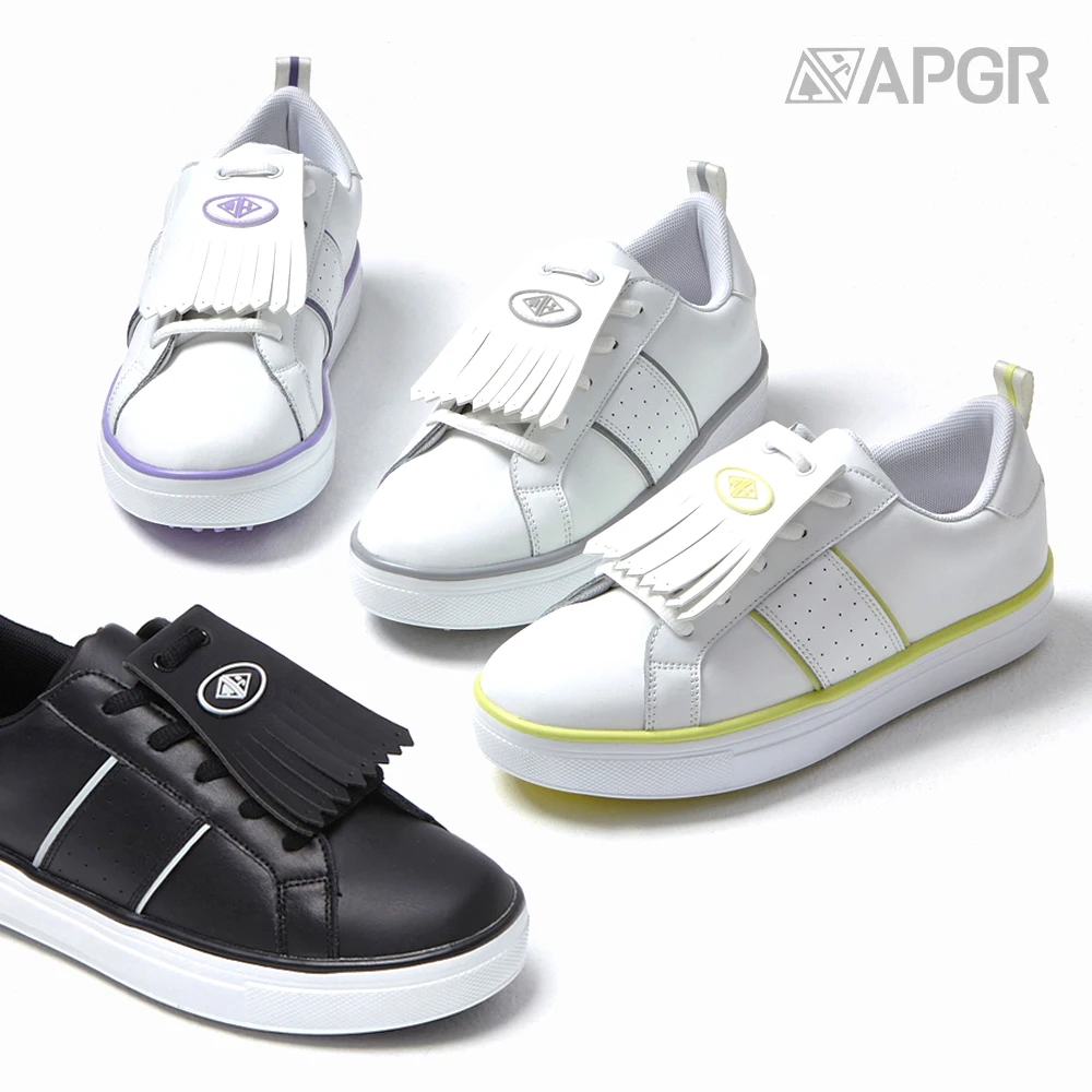 [Apgr] Chaussures de golf Tesl en cuir véritable pour femmes, pour l'entraînement sur le terrain, sa