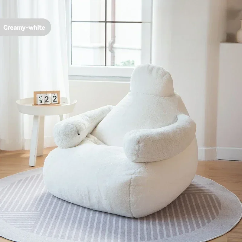 Household Goods Big White Lazy Sofa Tatami Balcony Leisure Single Person Sofa Chair Small Household Armchair Small Sofa  premium