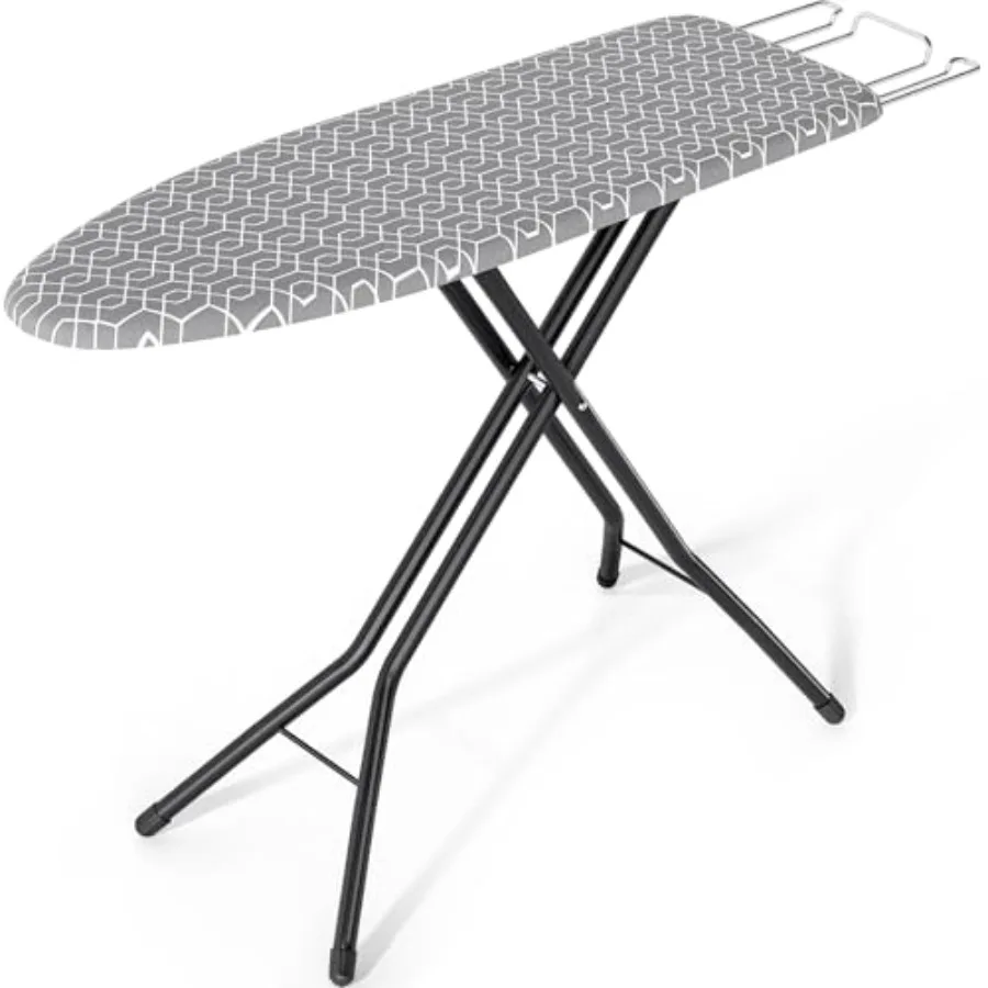 

KINGBOARD Compact Ironing Board with Iron Rest Foldable Ironing Board with Height Adjustable Heavy Duty Iron Table Stand with E