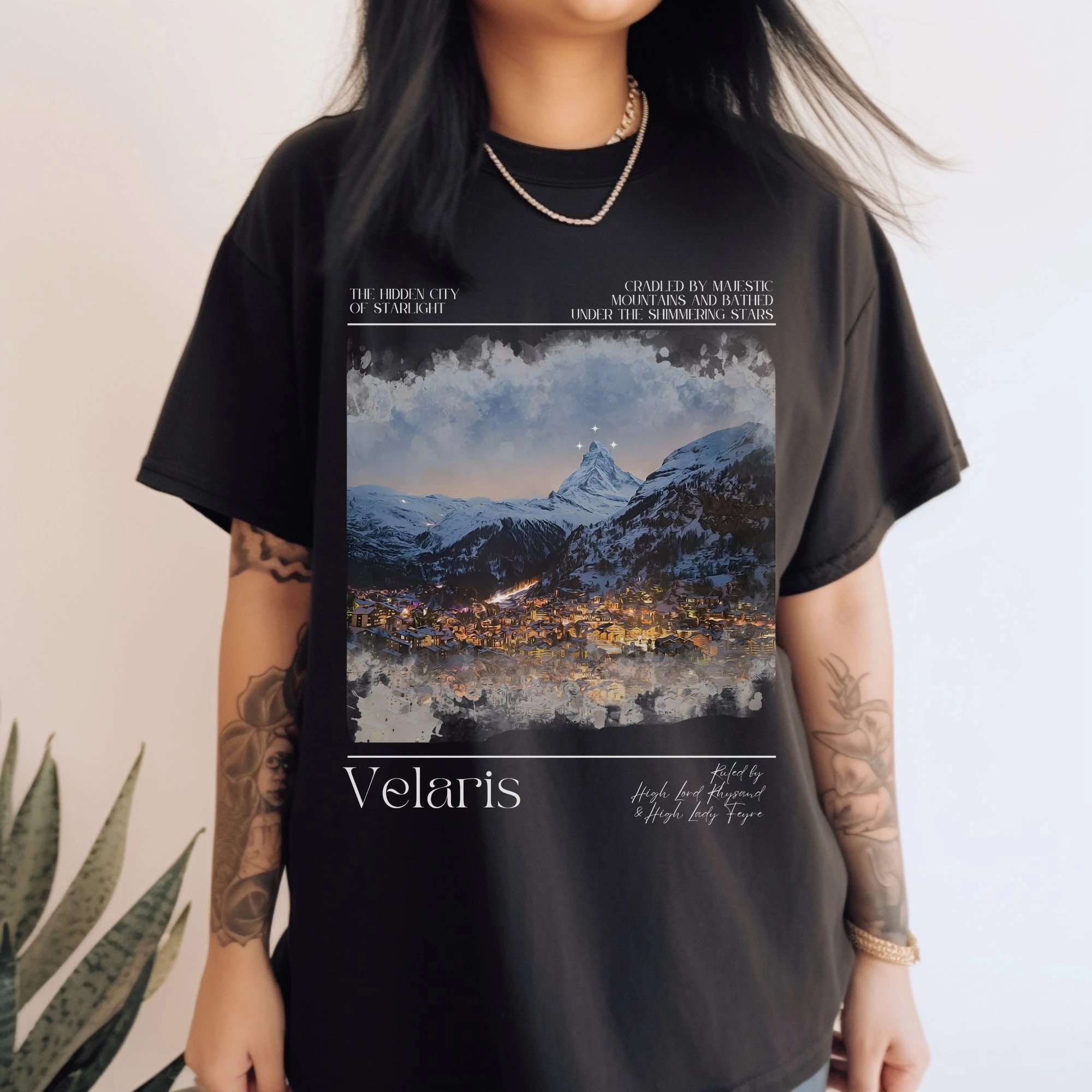 Vintage Women Velaris Sarah J. Maas A Court of Thorns and Roses ACOTAR City of Starlight Graphic T Shirt Men Tee Oversized Tops