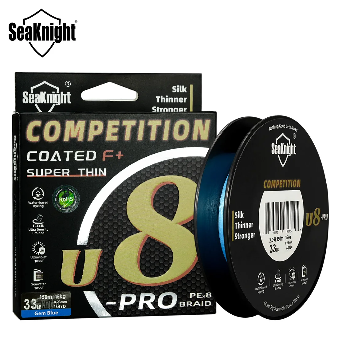 SeaKnight Super Smooth U8 Pro Competitions Fishing Line  15LB/17LB/22LB/25LB  150M Seawater-proof UV-proof Si+Coating