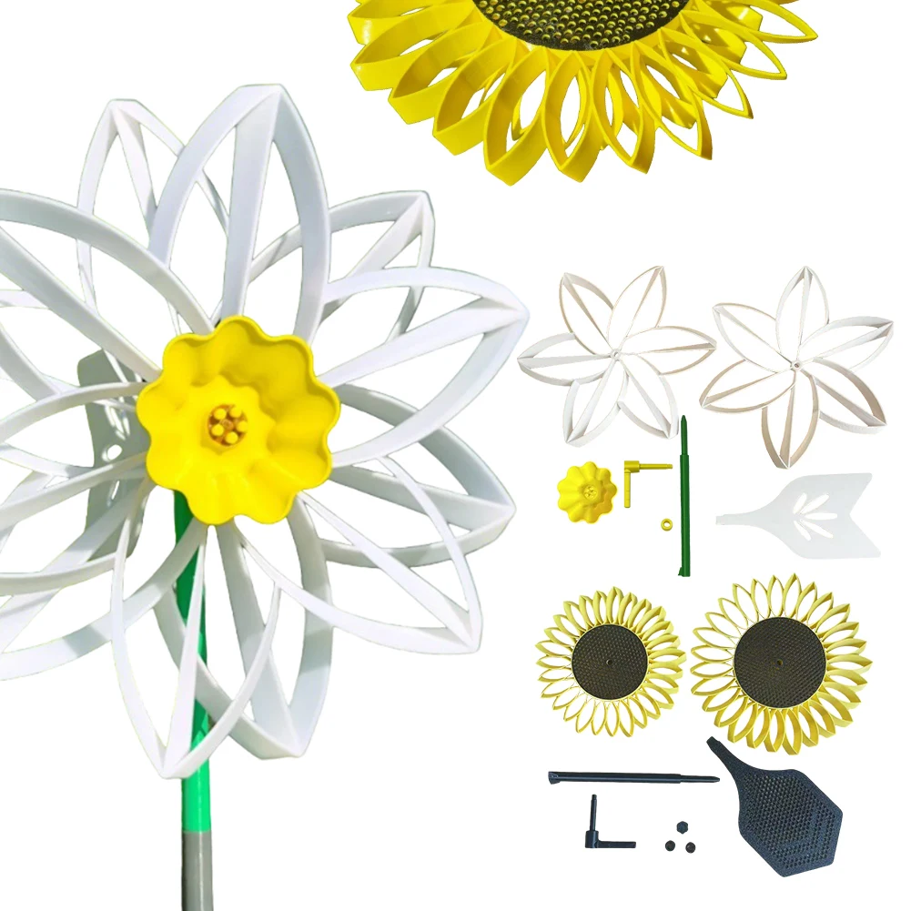 

Ветряная вертушка-подсолнух для улицы, садовый ветрячок для двора и сада