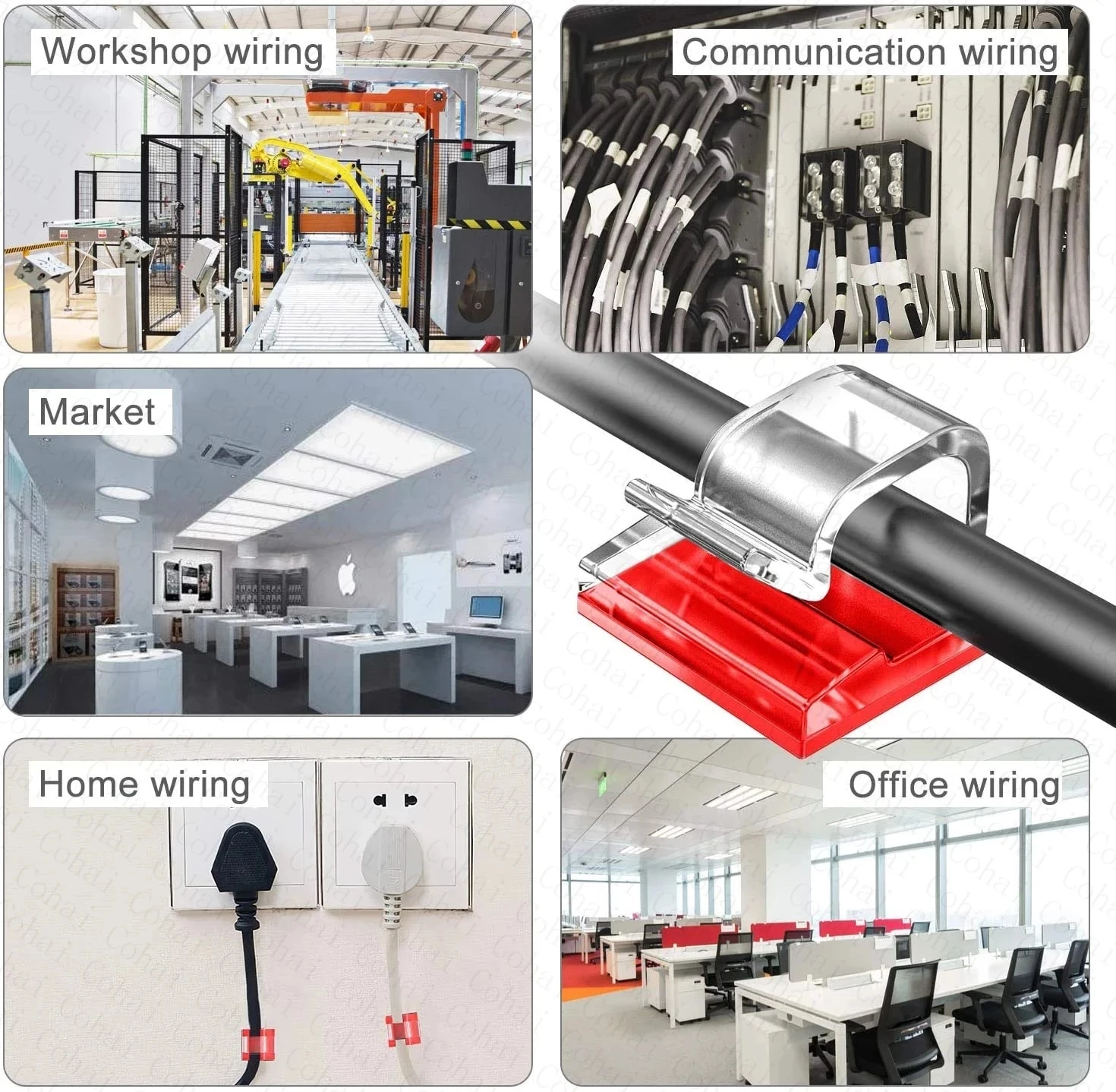 Kabel Organizer Klip Kawat Winder Manager Pemegang Earphone Mouse Kabel Klip Pelindung Diri Perekat USB Kabel Manajemen untuk Mobil