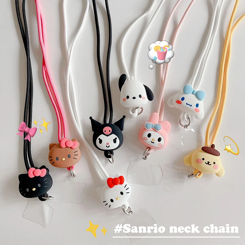 

Sanrio милые Мультяшные строительные кукольные ремешки кавайные милые подвесные ремешки на шею с защитой от потери Мультяшные ремешки на цепочке женские подарки
