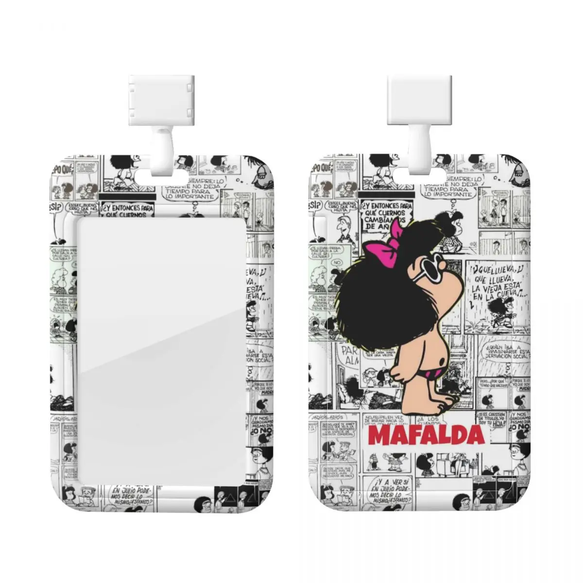 

Custom Anime Mafalda Card Badge Holder Card Holder Men Women Cartoon Quino Manga Neck Strap ID Credential Holder For Nurse