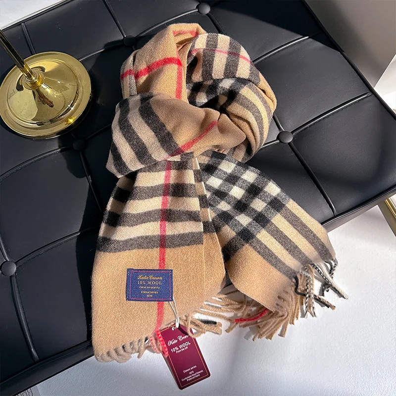 

Австралийский кашемировый шарф в британском стиле для мужчин и женщин, зимняя теплая мода