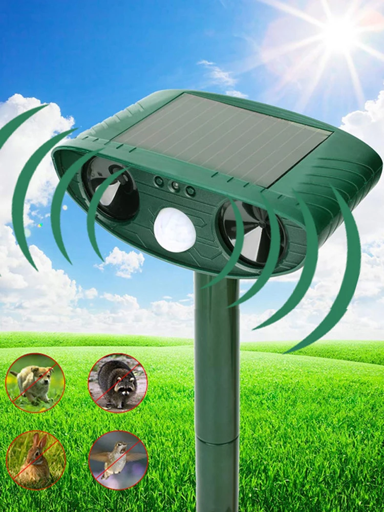 Solar Animal IPX4 Waterproof Ultrasonic Animal Repeller Animal Device 26 FT Range for Dog Cat Bird - view 6