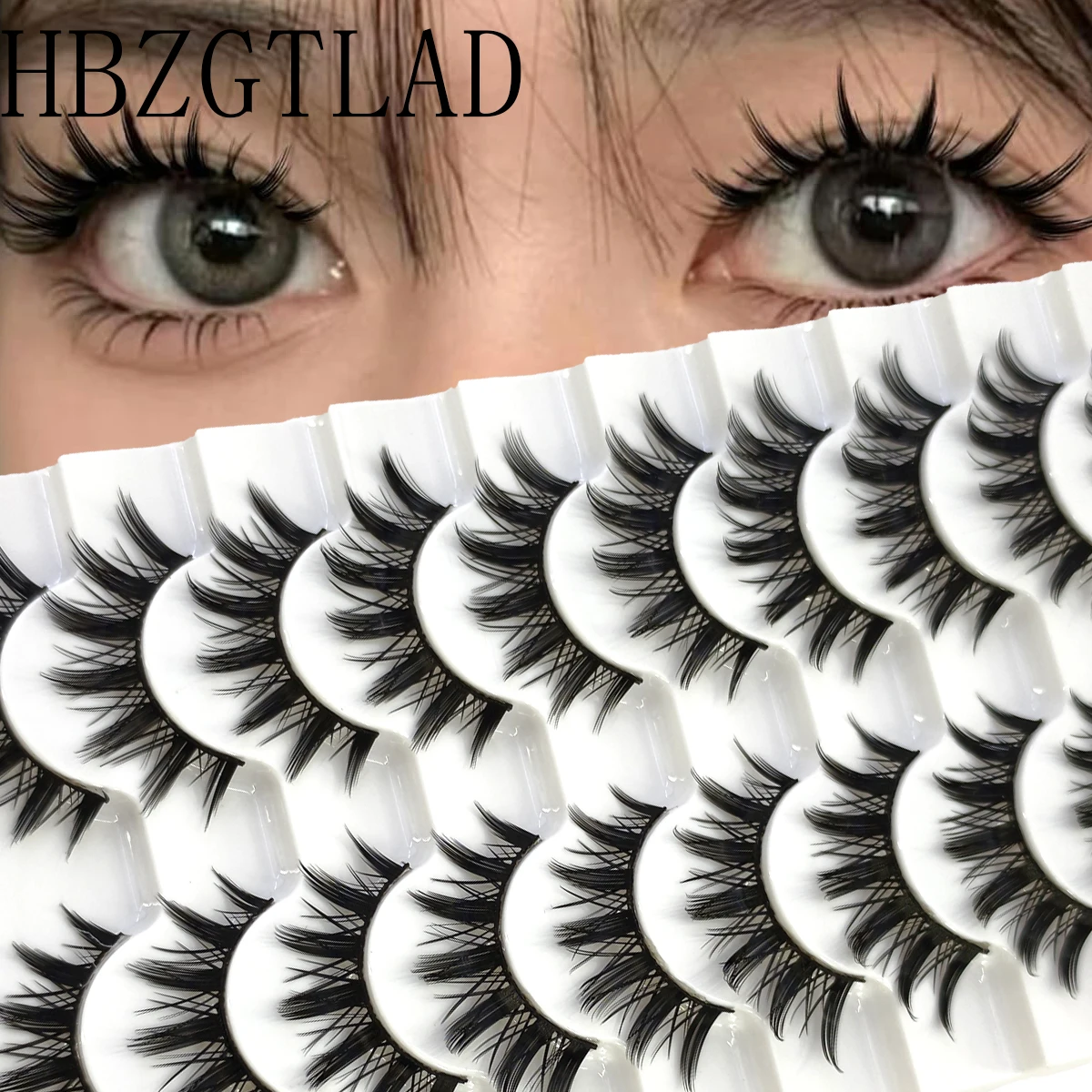 Hbzgtl10pairs cílios naturais vison cílios postiços volume dramático extensão de cílios falsos cils atacado ferramenta de maquiagem cl06
