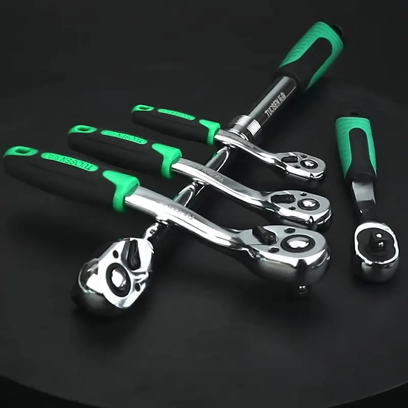 Llave de Trinquete de Cabeza Flexible de 72 Dientes, Liberación Rápida para Reparación Automotriz, Alcanza Espacios Reducidos en Motores y Maquinaria