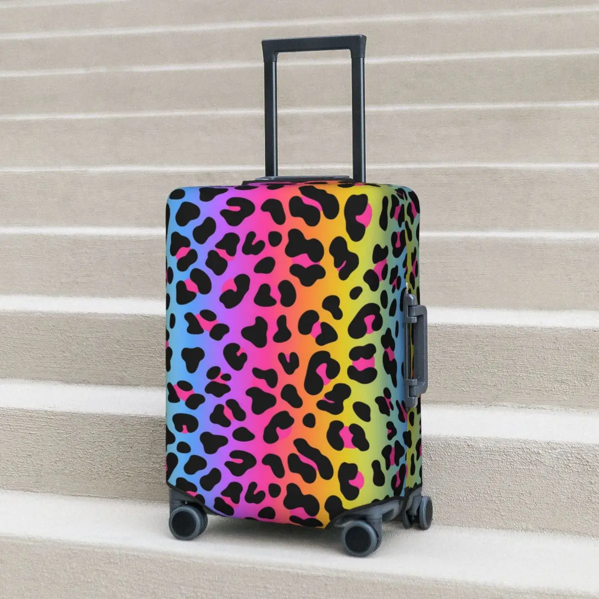 Rainbow Leopard Suitcase Cover Animal Print Business Protection Holiday Elastic Luggage Accesories