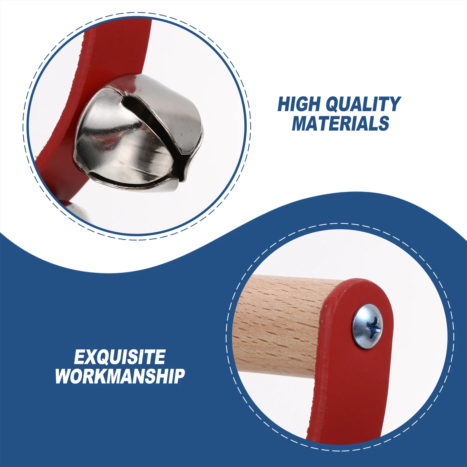 5 قطعة للطفل Handbell عيد الميلاد مزلقة أجراس الاطفال الخشب مقبض أجراس Handbell الموسيقية تهز جرس يده خشخيشات #2