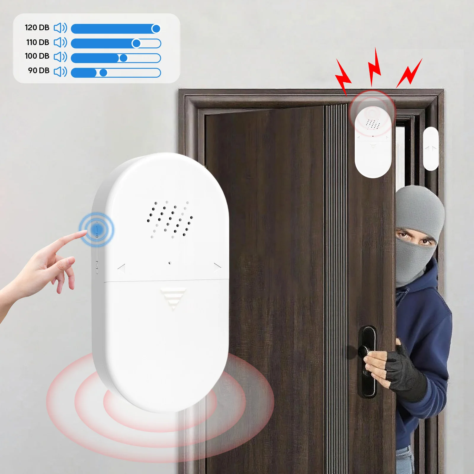 

1pc/2pcs/4pcs Door and Window Security Alarm System, 120dB Loud Siren, Easy Installation（Without battery））