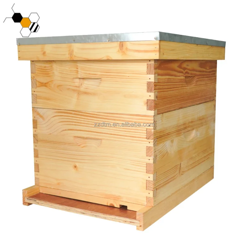 New Popular Wax-Coated 8-Frame Langstroth Beehive, Dovetail Joint, 20Mm Thickness