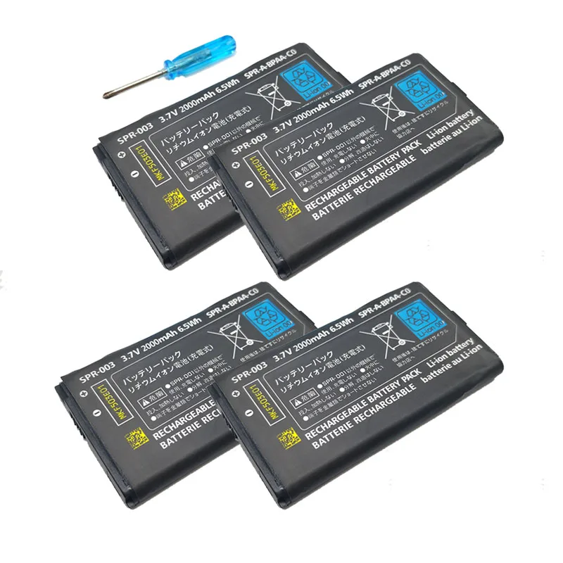 

4x Batteres SPR-003 Bateria SPR003 SPR 003 3.7V 2000mAh Rechargeable Lithium-ion Battery For Nintendo 3DS LL / 3DS XL / 3DS ll