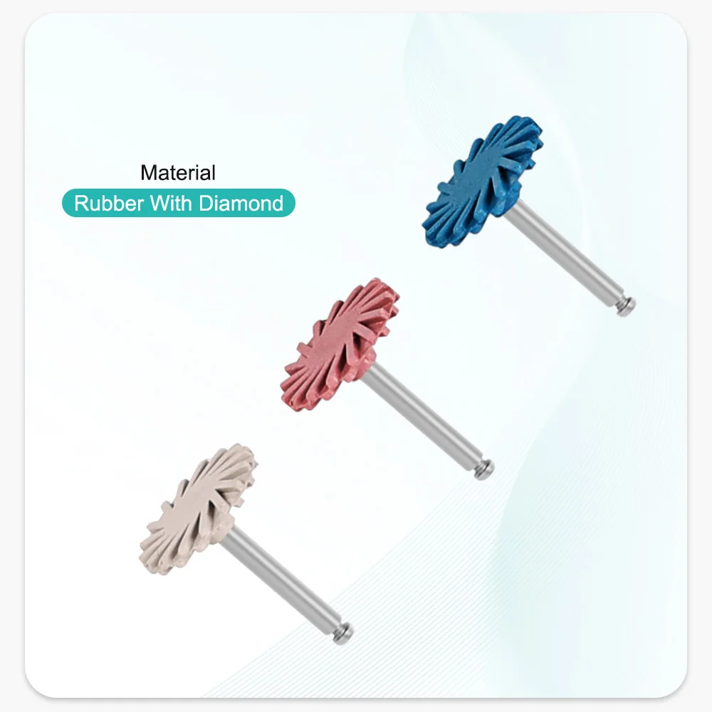 ELIJAH 12 قطعة/صندوق الأسنان RA المطاط الراتنج إطارات لامعة مركب الراتنج طحن وتلميع مجموعة دوامة إطارات لامعة