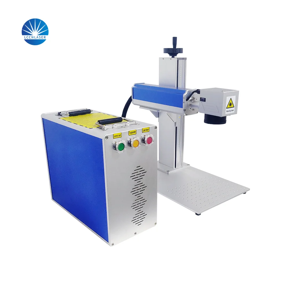 30W Fiber Laser Marker Raycus Source Auto Focus DIY Desktop Engraver for Curved Surface Pipe Cylinder Air Cooling AI