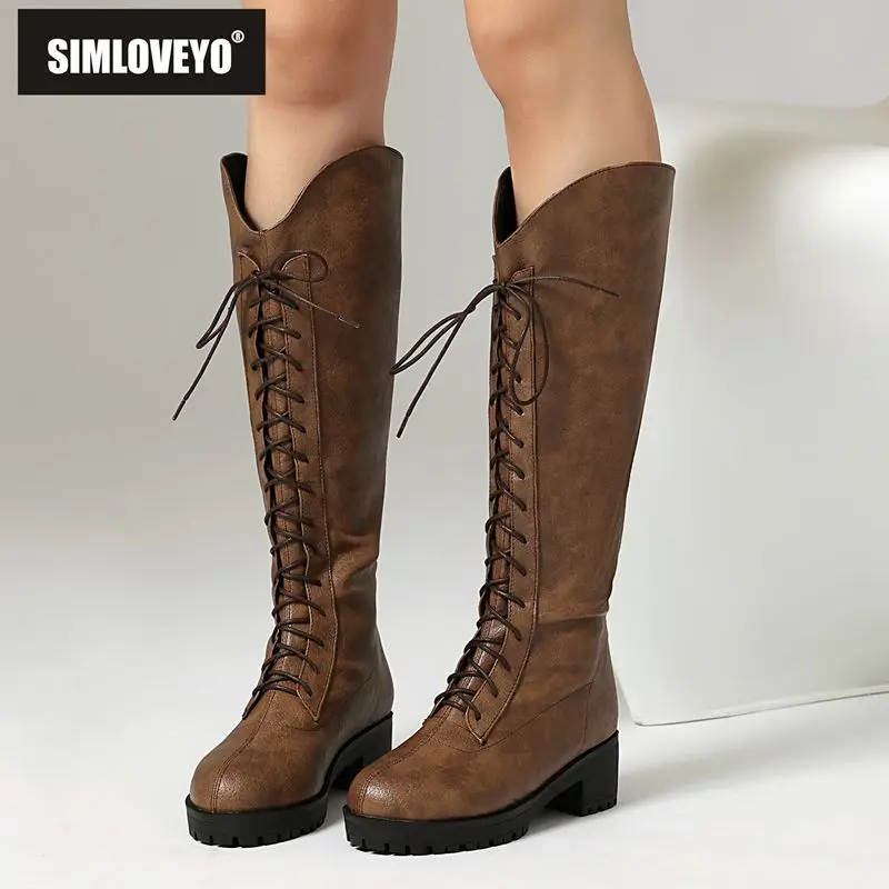 

Женские сапоги для верховой езды, сапоги до колена на квадратном каблуке 4,5 см, весна-осень, большие размеры 44-46, несколько цветов