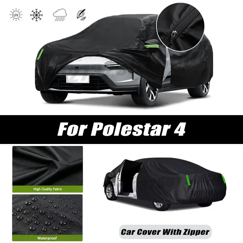 For Polestar 4 Car Covers Outdoor Waterproof Sun Rain Snow Protection UV Car Zipper Design Car Cover Accessories