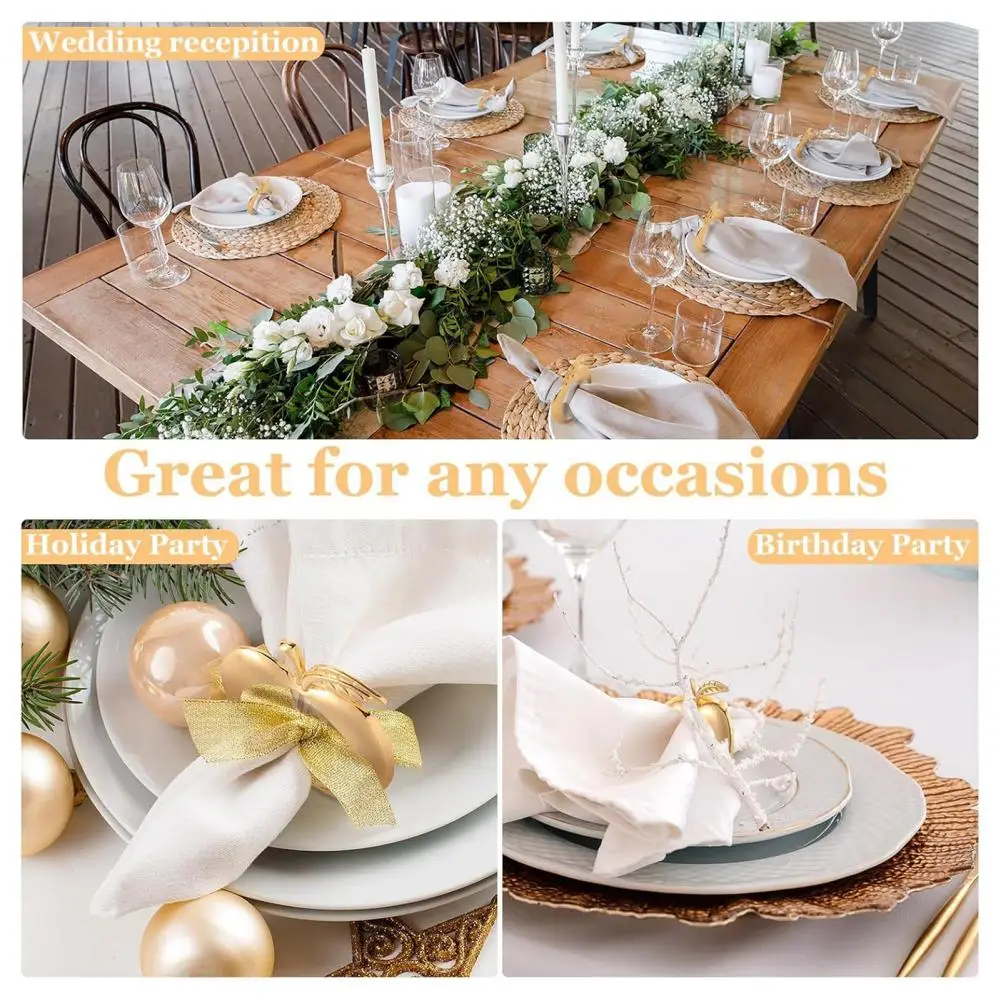 Fruit Napkin Rings Charming Napkin Holders Elegant Fruit Style Napkin Rings for Rosh Hashanah Christmas Parties Set for Weddings