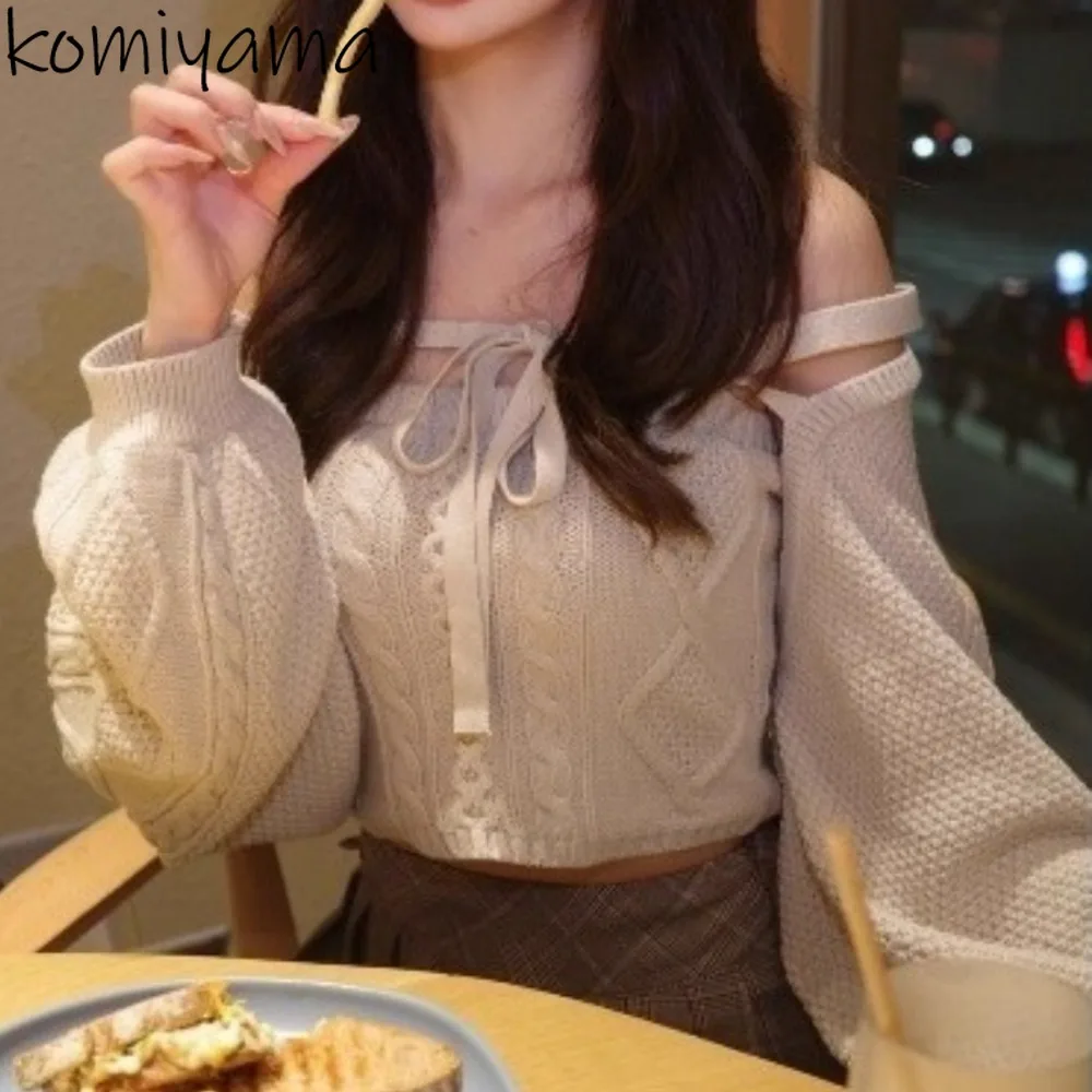 

Бандажный вязаный свитер Twist Argyle Ropa Mujer Pure Desire Style Pull Spicy Girl Pulls Femmes Fall Clothes Woman Japanese Sets