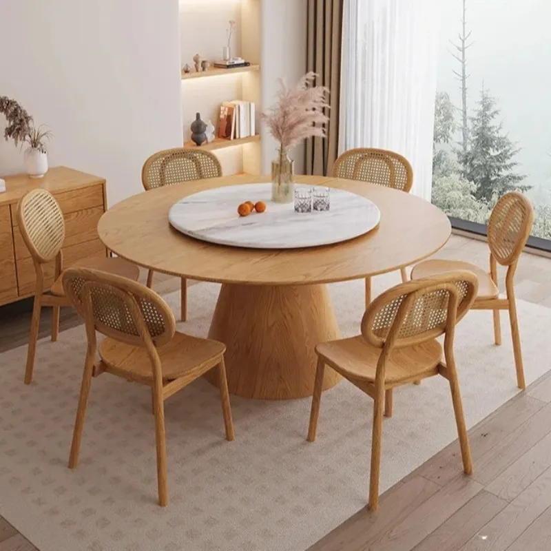 

Modern Dining Table Round Turntable Luxury Muebles Para Kitchen Furniture